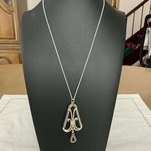 Sarah Coventry Polonaise Silver Tone Pendant Necklace